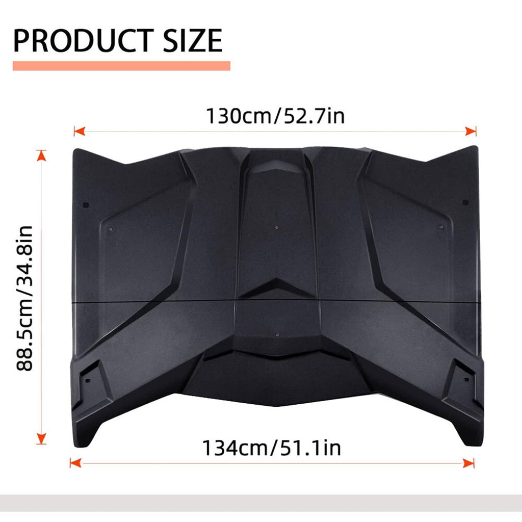 Black roof panel set size diagram showing width and height measurements
