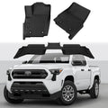 Black front and rear floor liner mats with raised grip pattern, set of four