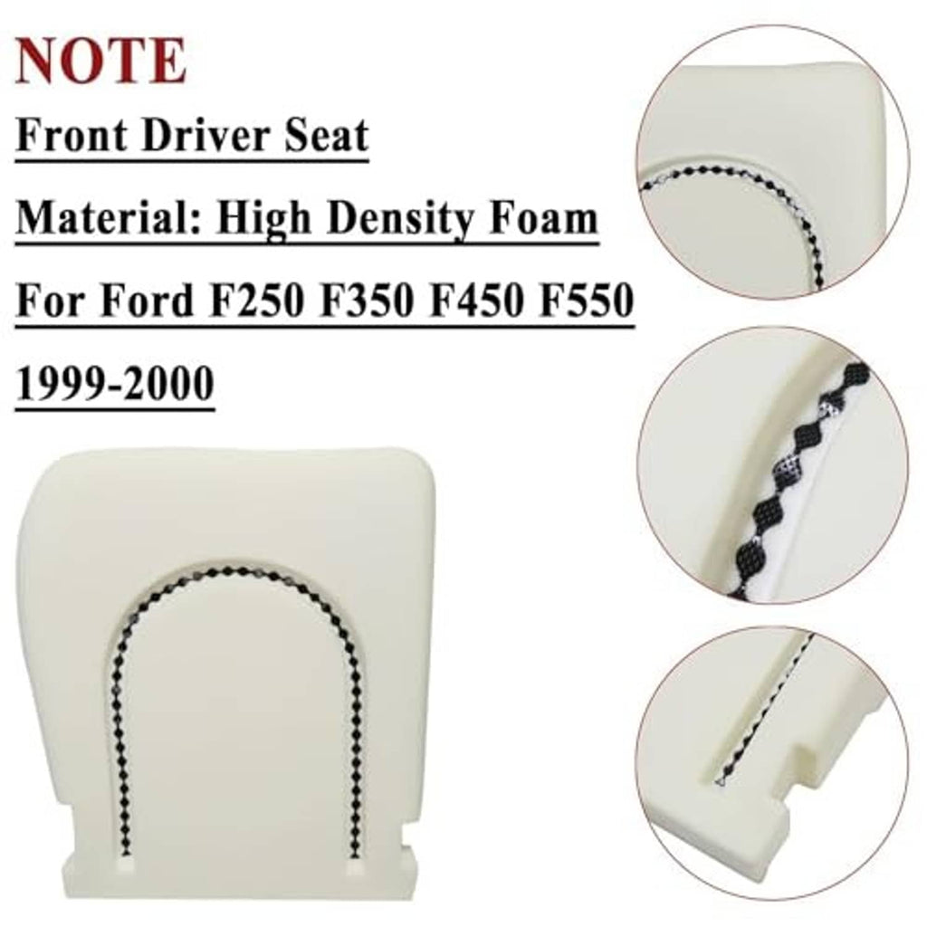 Light-cream seat bottom foam cushion cover with arched opening and black trim