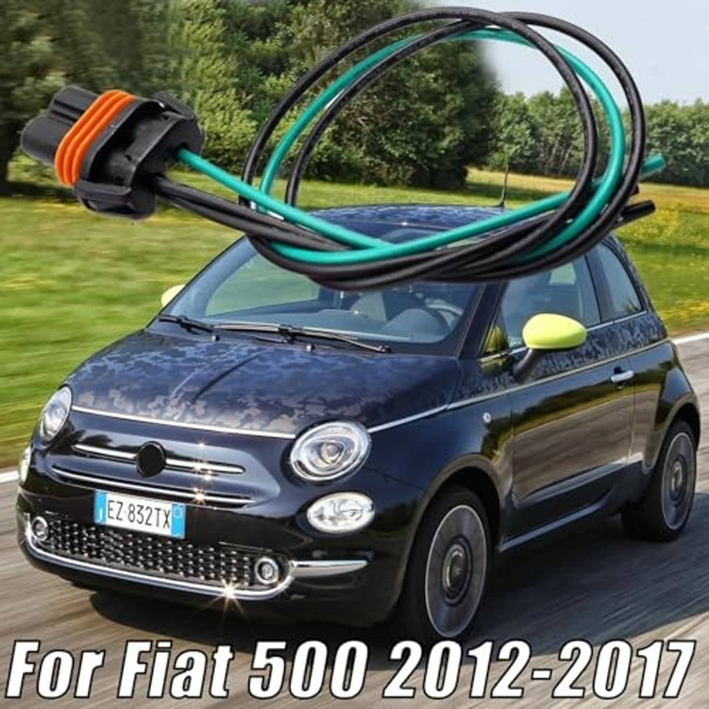 Headlight wiring harness with teal/black wires and 2-pin connector with orange seal