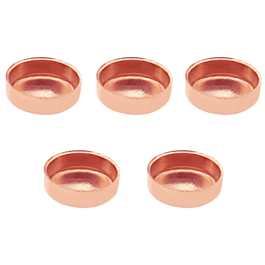 5-pack copper sweat plug end cap pipe fittings, round caps with inner seal
