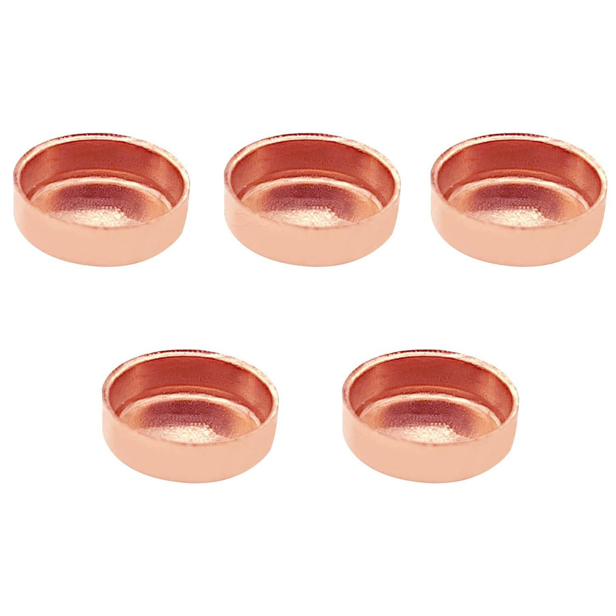 5-pack copper sweat plug end cap pipe fittings, round caps with inner seal