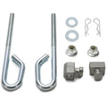 Deck lift bolt U-bolts with nuts, washers, and cotter pins, galvanized steel hardware kit