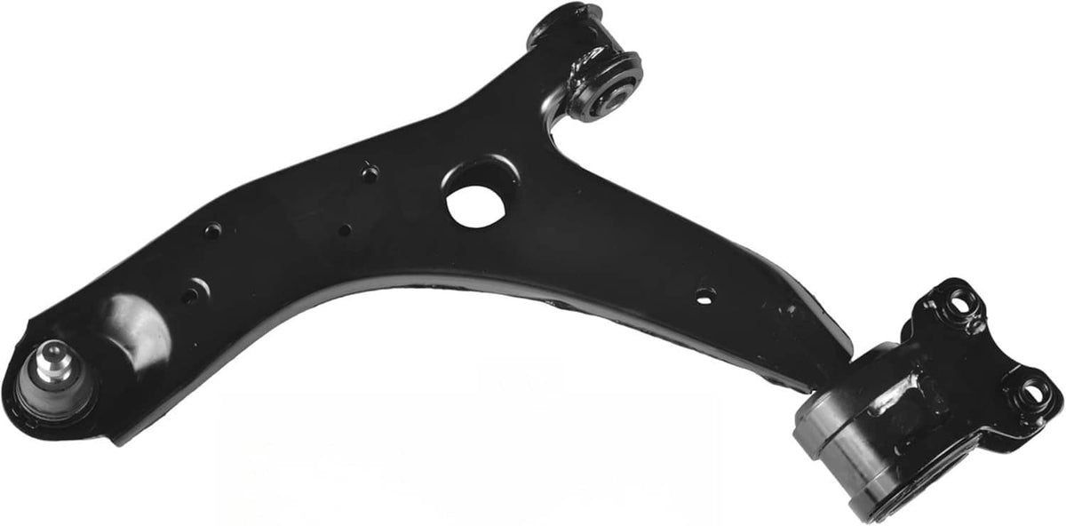 Front lower control arm with ball joint, black steel suspension arm assembly