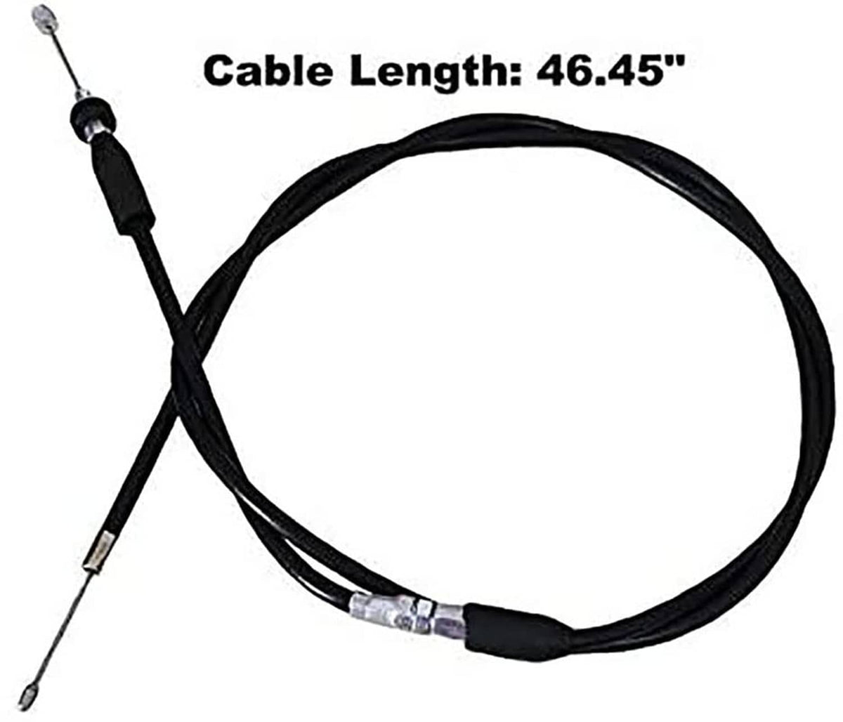 Brake cable set with black sheath, 46.45 in cable length, and metal ends