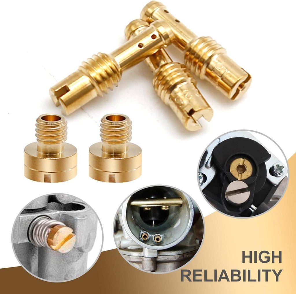 Assorted brass carburetor main jets with matching insert tips for replacement