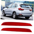 Red rear bumper reflector light, curved bar style with textured surface