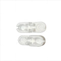 White plastic curtain chain connector, double-lock clasp, pair of clips