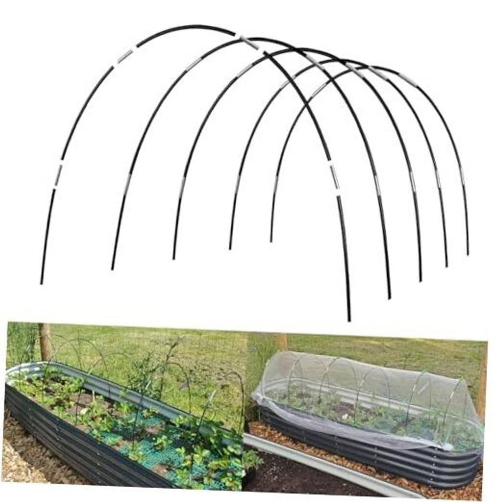 Set of black garden grow tunnel hoops for DIY raised bed tunnel