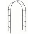 Black steel garden arch trellis frame with arched top and side ladder panels