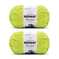 Bright lime super bulky acrylic yarn skeins, 2-pack for crocheting and knitting