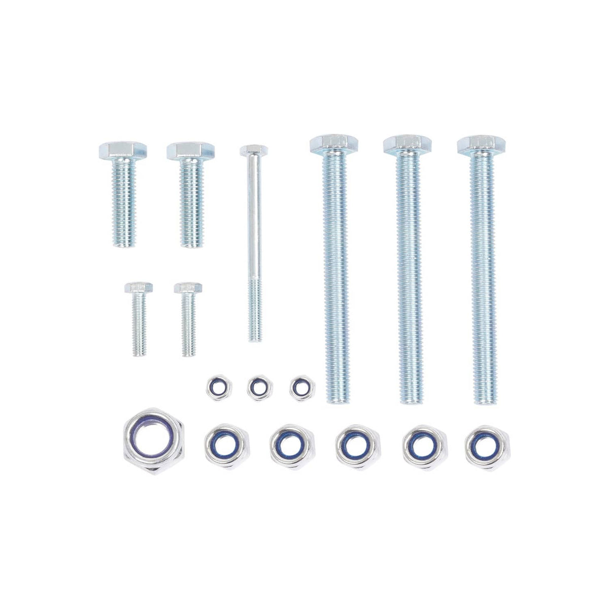 Chute blocker mounting hardware set: bolts, nuts, and washers