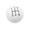 White round ball shift knob with 1–5 numbers and R shift pattern