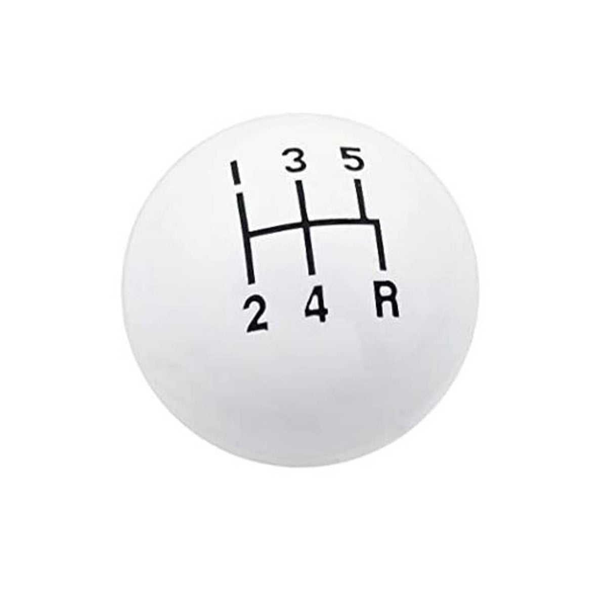 White round ball shift knob with 1–5 numbers and R shift pattern