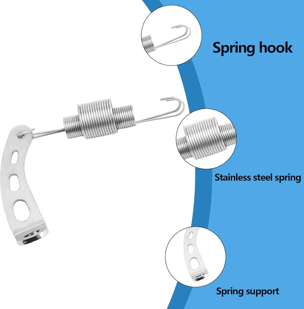 Stainless steel carburetor return spring kit with coil spring, hook, and bracket support