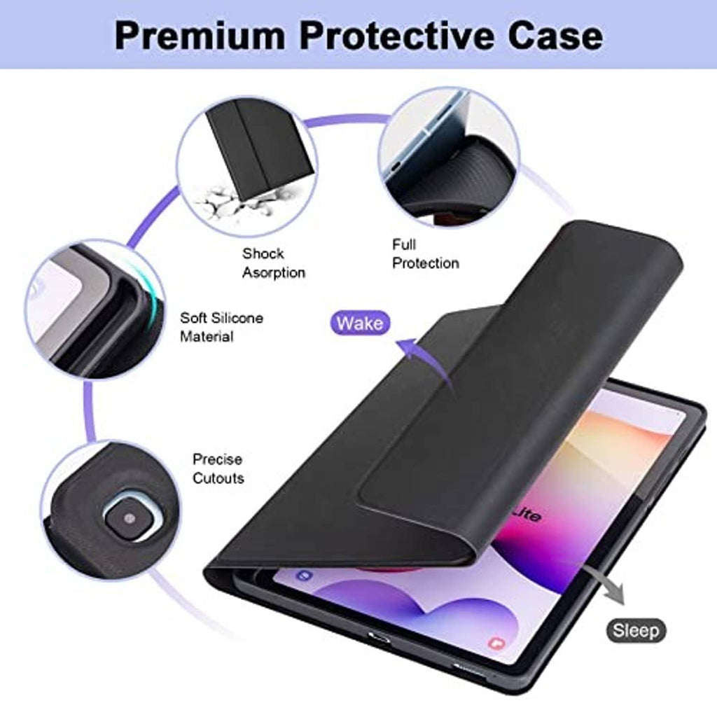 Protective tablet keyboard case with soft touch exterior and side cutouts