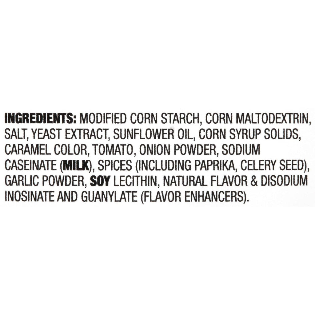 Ingredients list for brown gravy mix, including modified corn starch and salt