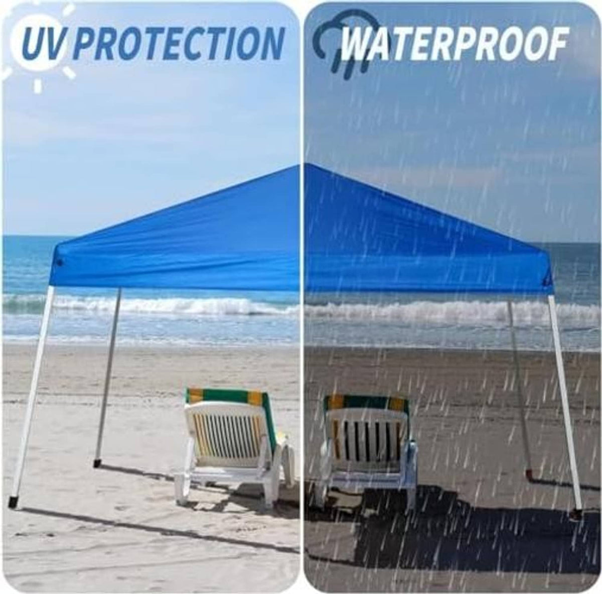 Royal blue canopy replacement top with waterproof and UV protection shown