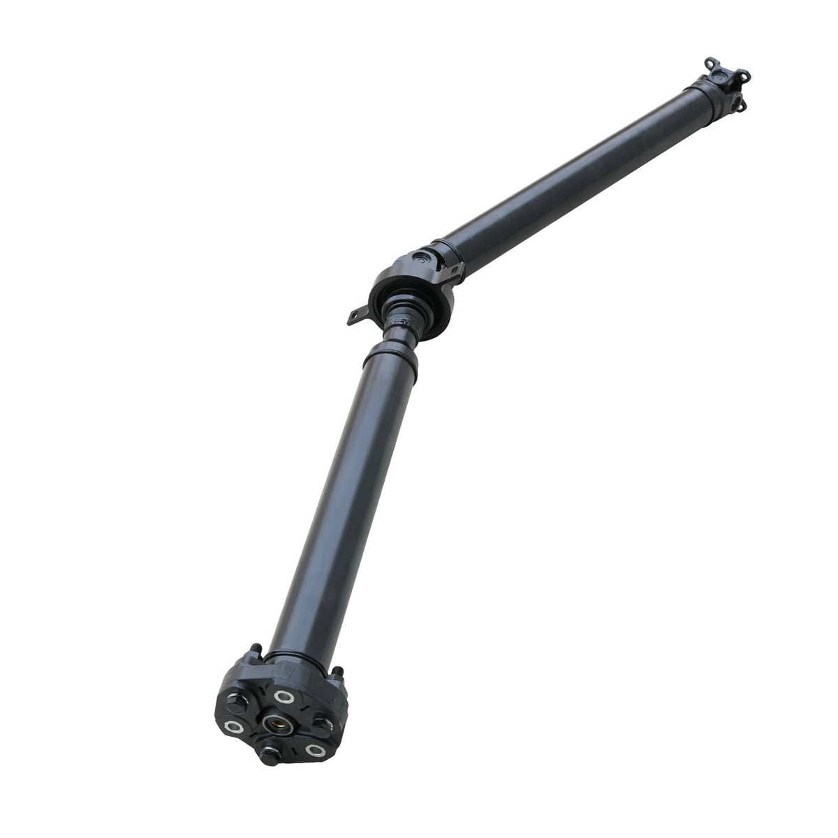 Rear drive shaft assembly with joint end yoke and mounting bracket