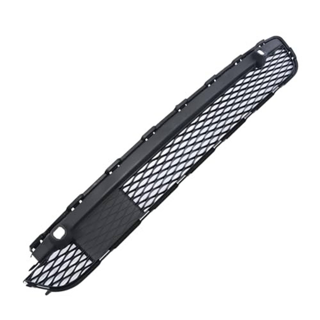 Black front grille insert with diagonal mesh pattern and center mounting bracket