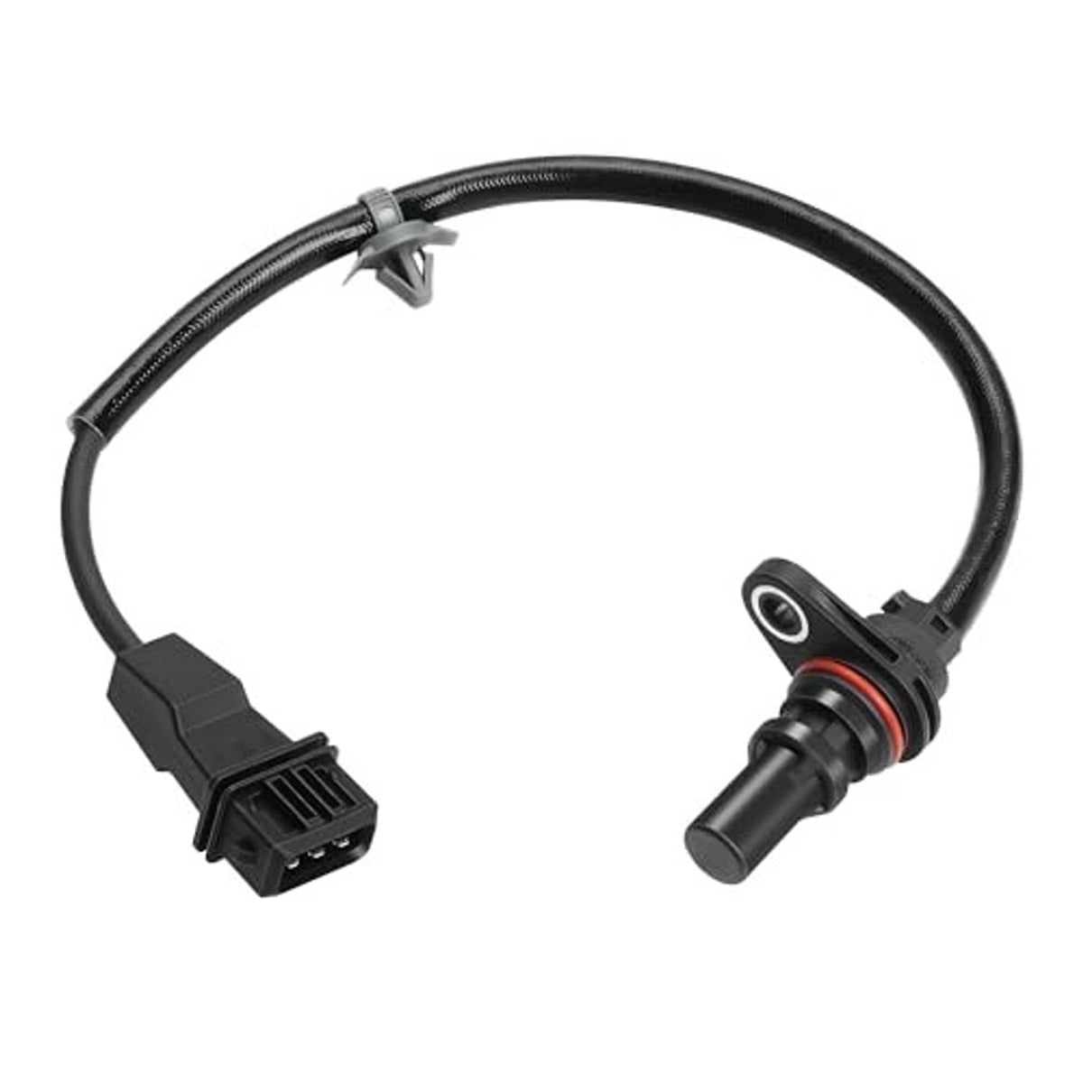 Crankshaft position sensor with dual connectors and black cable harness