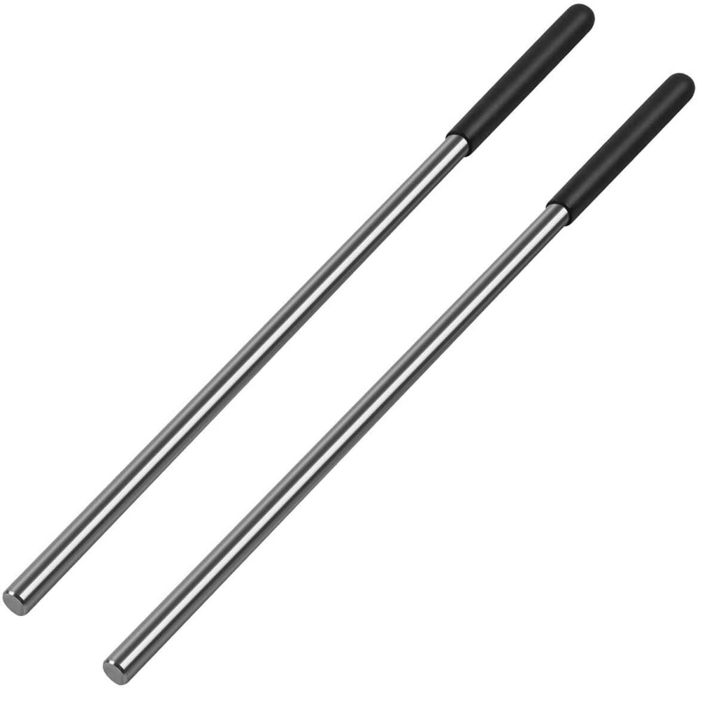 Two steel torsion spring winding rods with black rubber handles