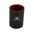 Black silicone straight hose coupler with red interior and stitched edge, AUTOHALUX logo
