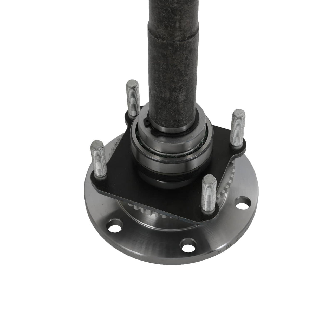 Rear axle shaft bearing hub with mounting bolt studs