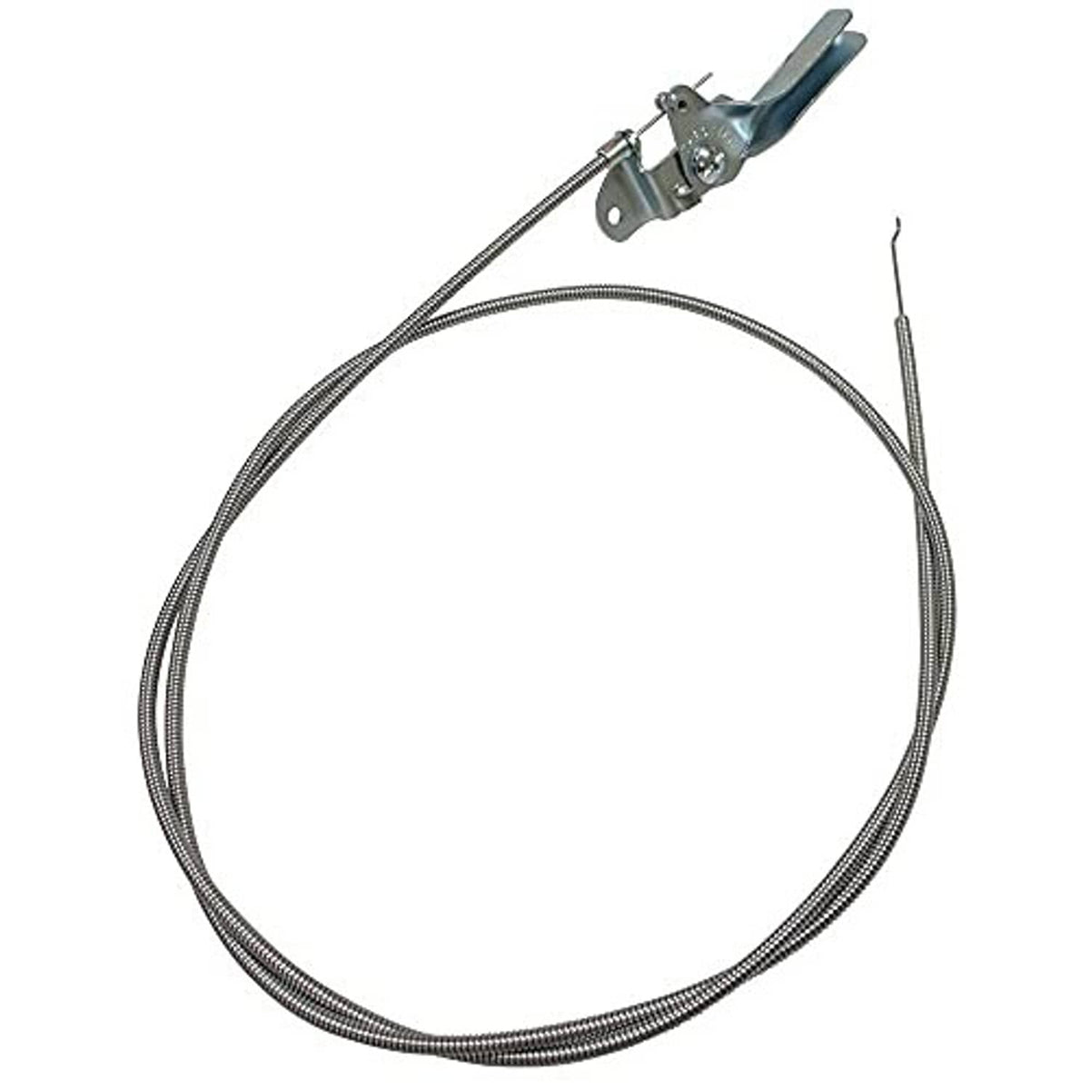 Throttle control cable assembly with braided line and spring wire end