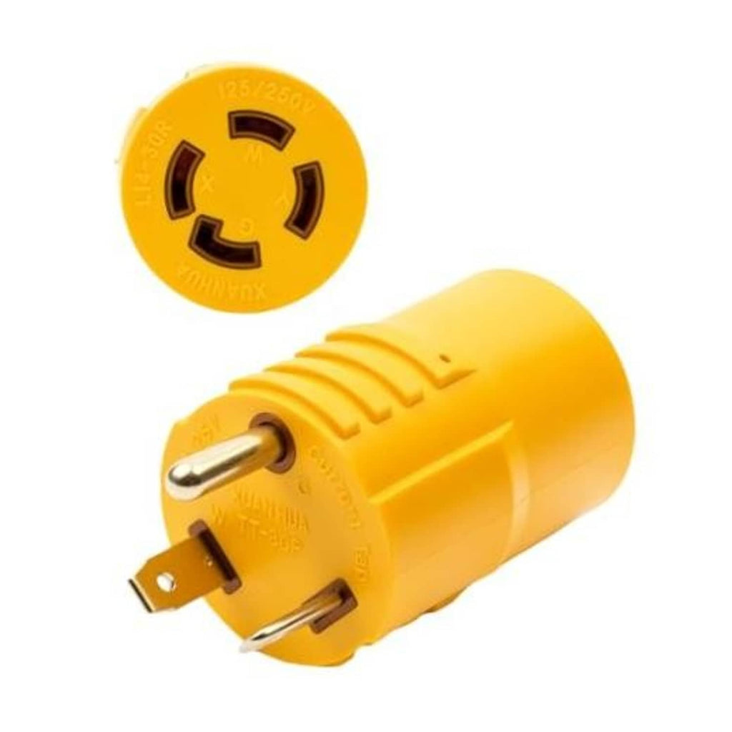Yellow generator transfer switch adapter with TT-30P male plug