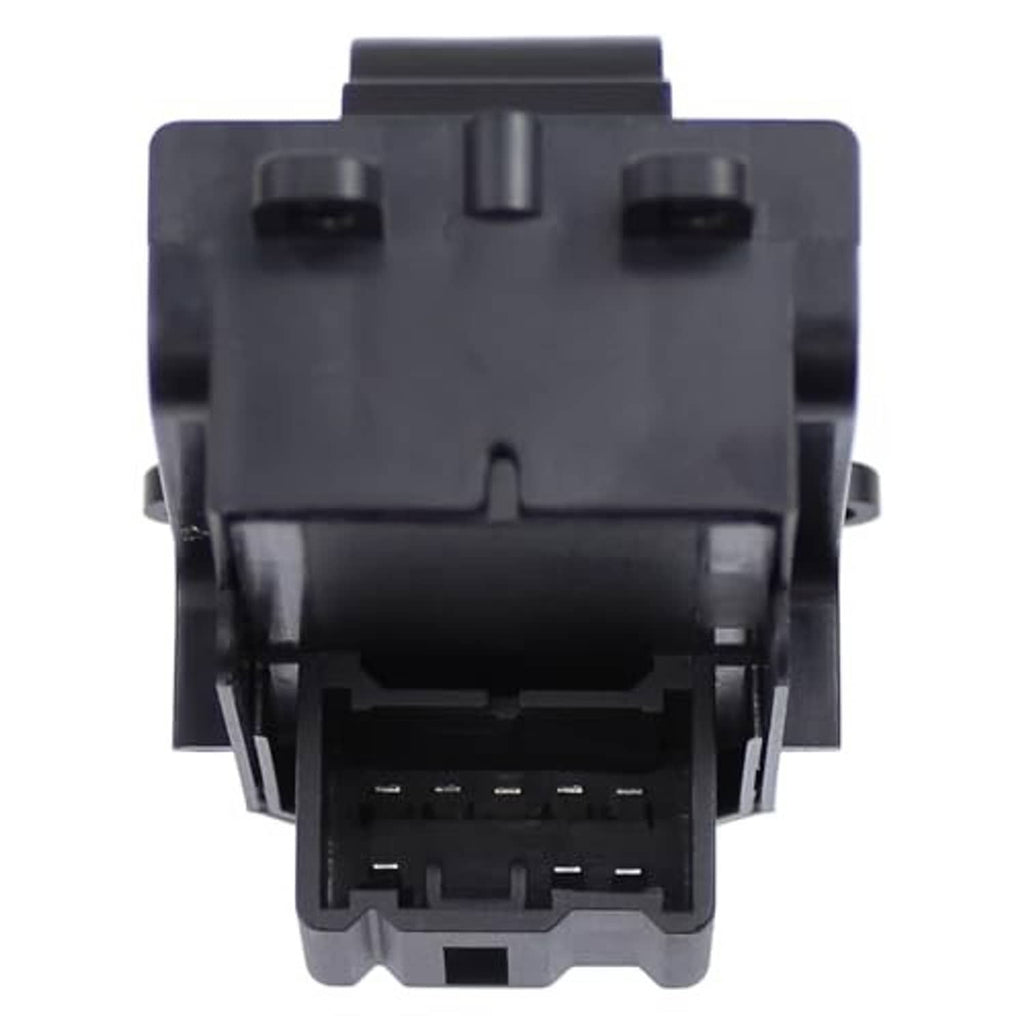 Power window switch front connector side with window switch opening, black plastic