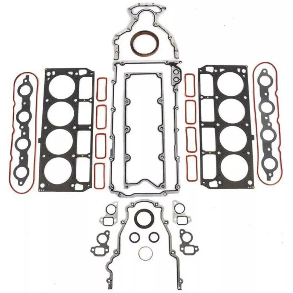 Engine gasket set with intake and head gaskets for performance cam lifter installation