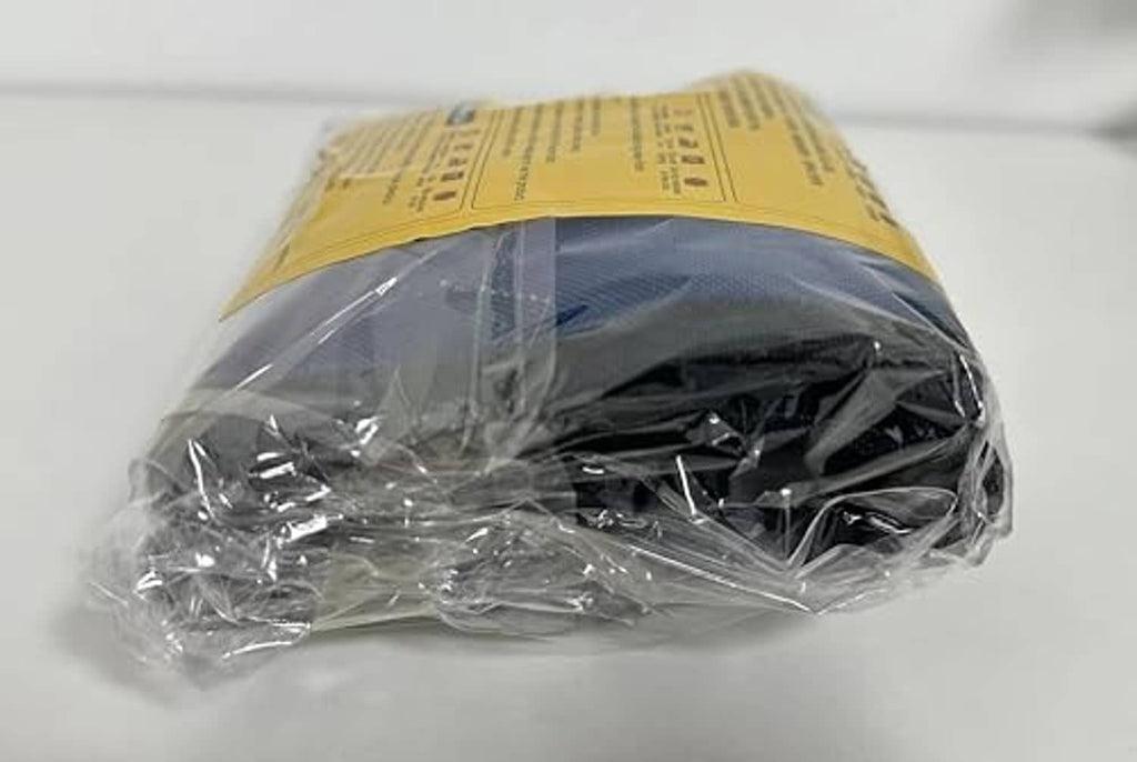 Neppt wheelchair seatbelt restraints, sealed in clear plastic bag with yellow label.