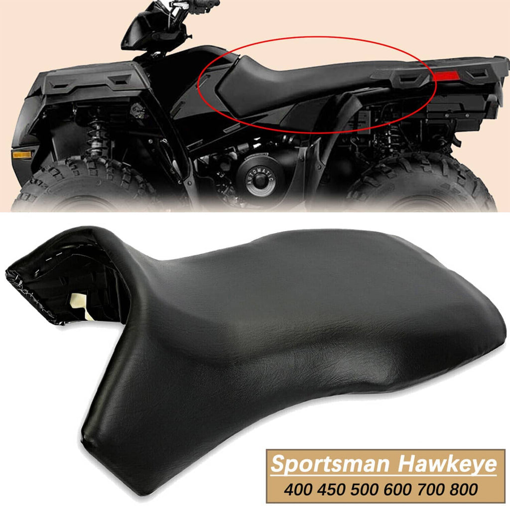 Black contoured ATV seat cover with highlighted side scoop profile