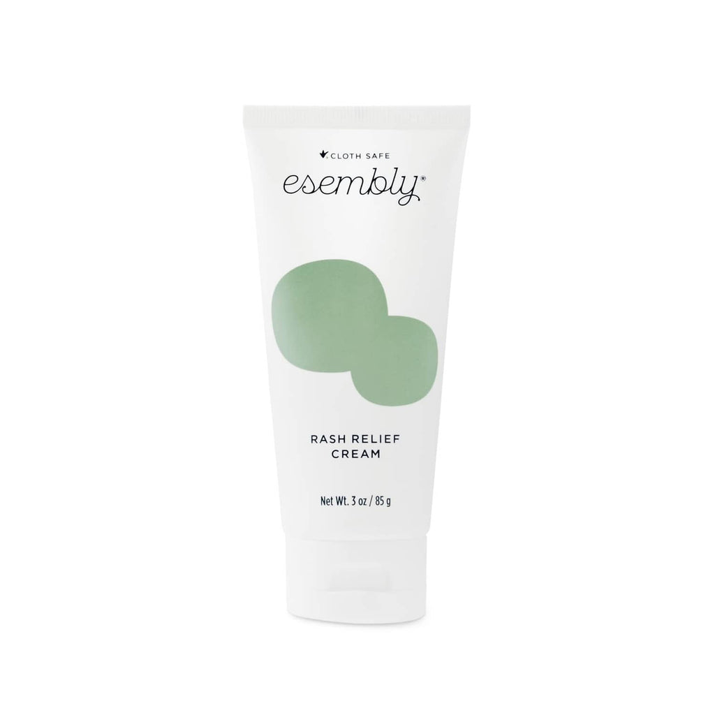 Esembly rash relief cream tube, white with green logo