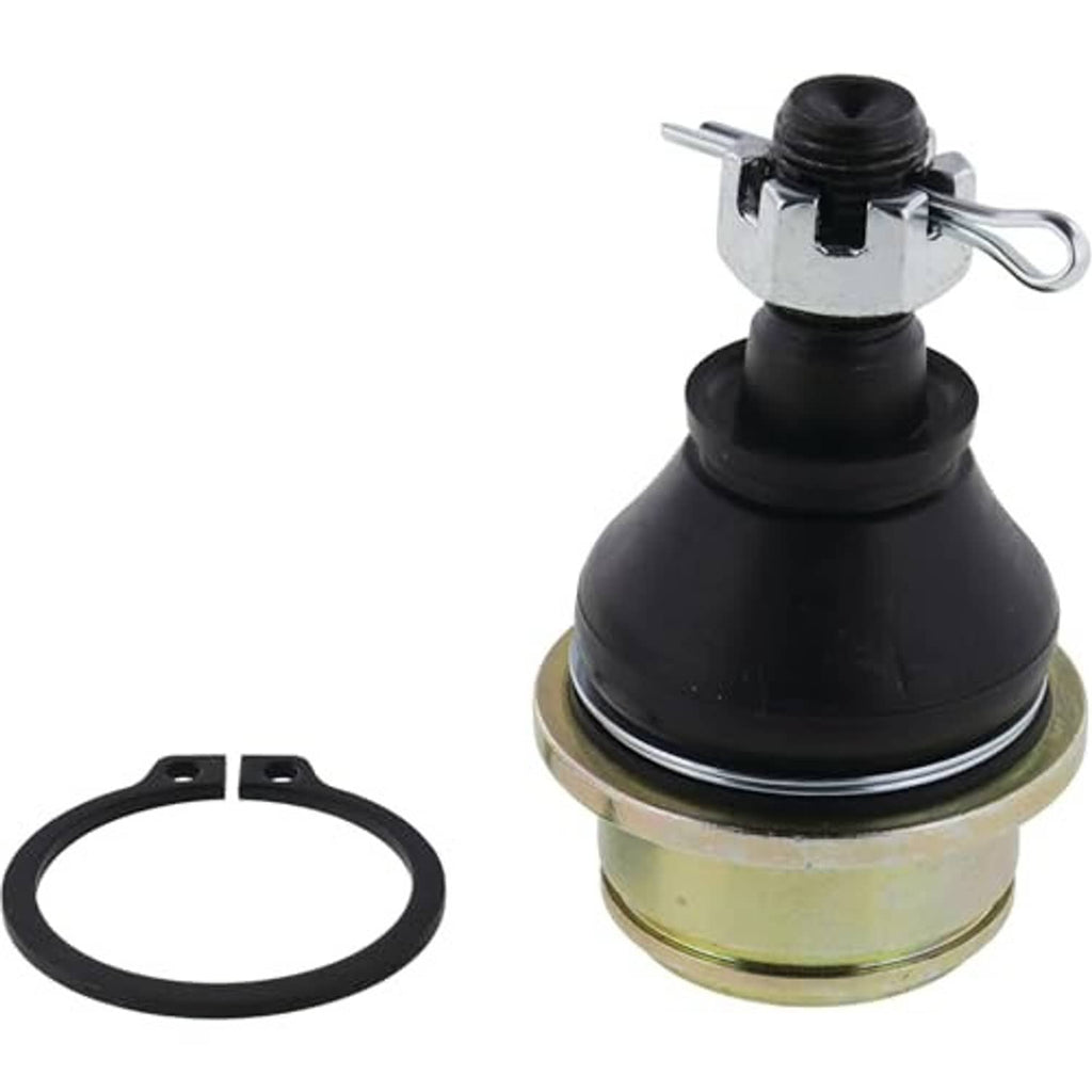 Ball joint with black boot, metal base, and included seal ring