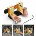 Knife blade battery disconnect switch with top post terminal, copper contacts, black lever