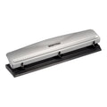 BOSTITCH 3-hole metal office punch with black base and silver top