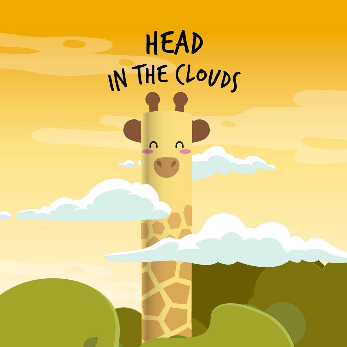 Giraffe-themed heat-sensitive erasable gel pen character illustration on package