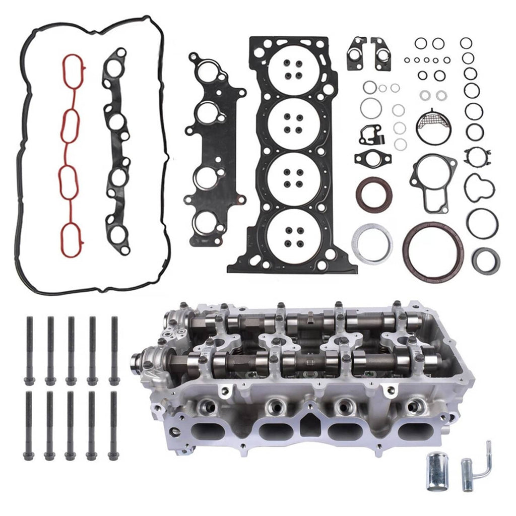 Cylinder head gasket set with metal cylinder head, multiple gaskets, bolts, and seals