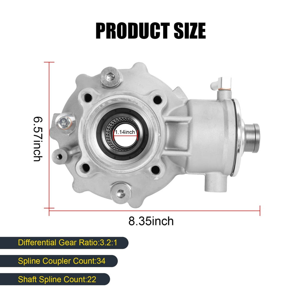 Silver rear differential housing with circular flange and side axle shaft port