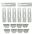 Galvanized bunk board bracket set with long vertical plates and slotted mounting holes