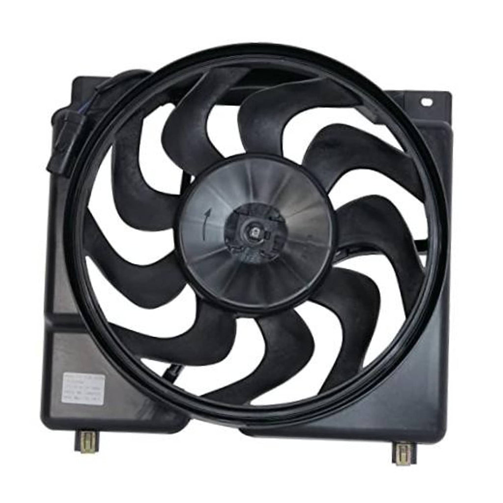 Cooling fan assembly with black multi-blade fan and mounting shroud