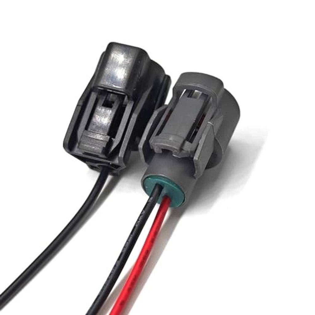 Oil pressure switch wire pigtail kit, two black connectors with exposed terminal areas