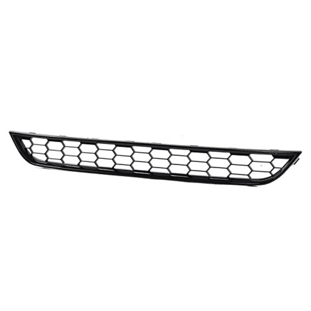 Front bumper grille with black honeycomb mesh and angular outer frame