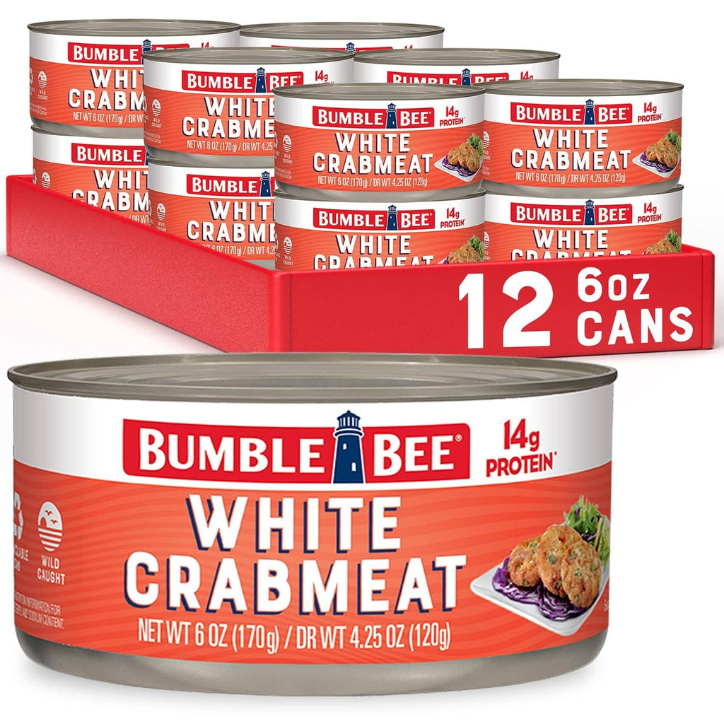 Bumble Bee white crab meat can, 6 oz, in water