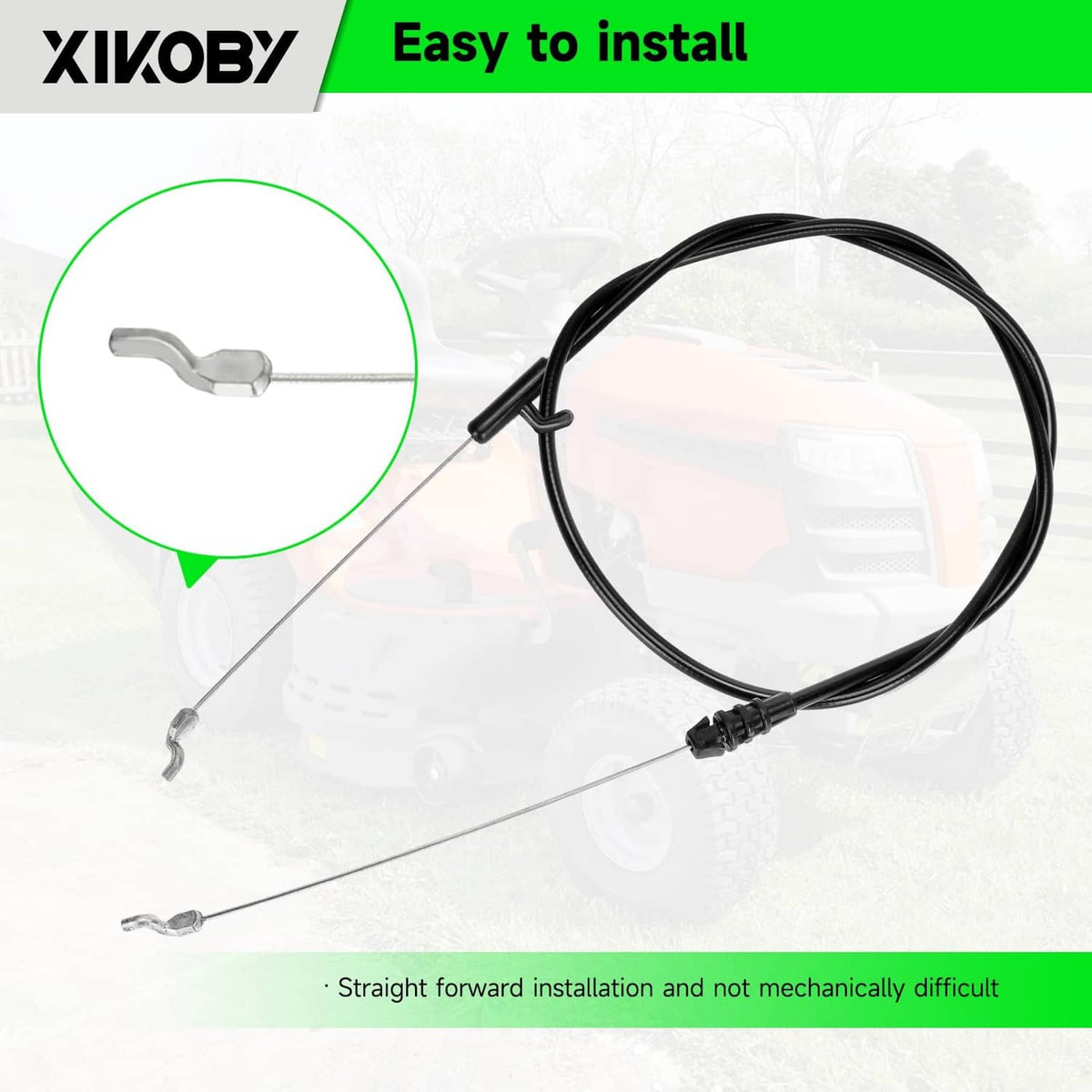 XIKOBY black control cable with Z-bend end and straight installation routing