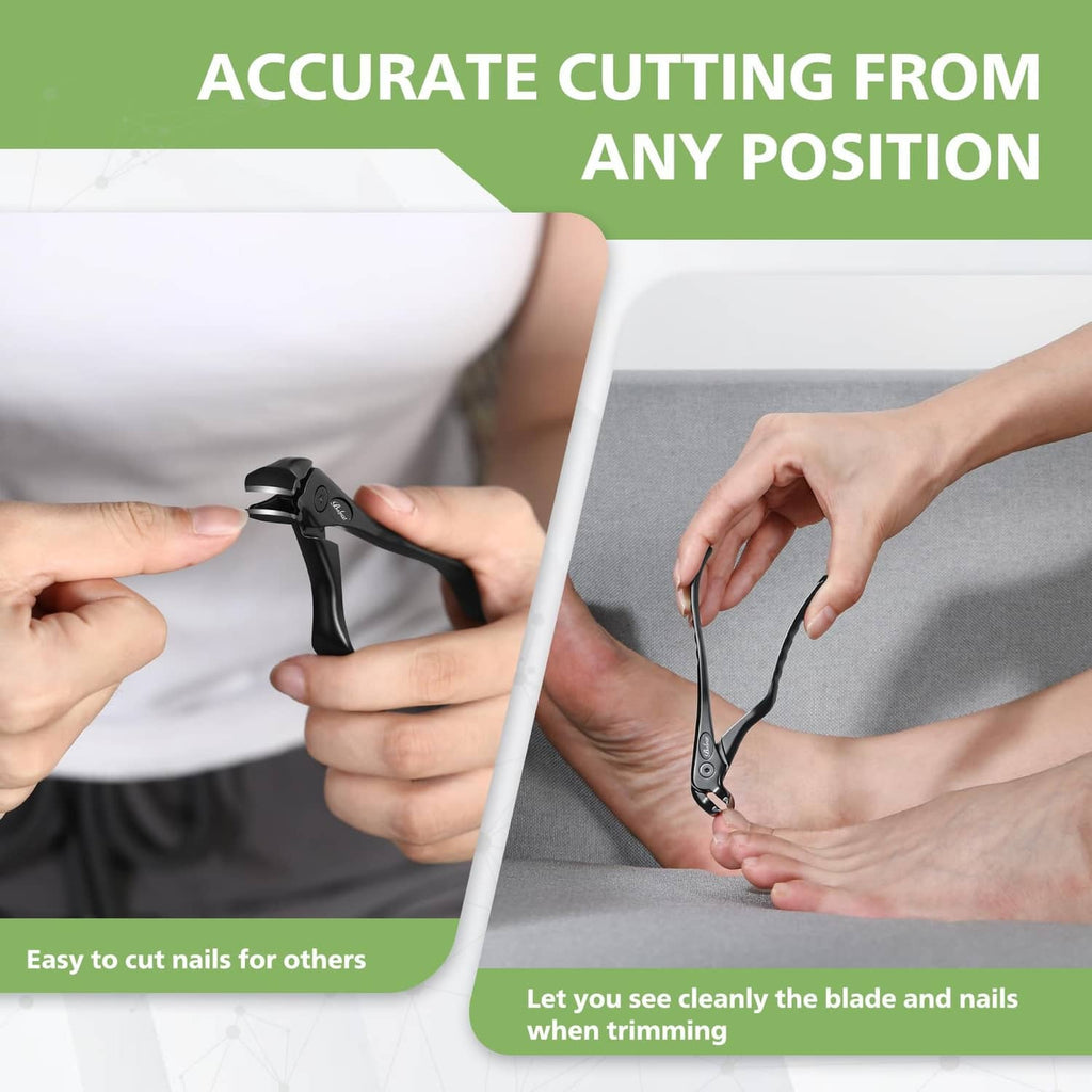 Toenail clipper with long handle for trimming nails from different positions
