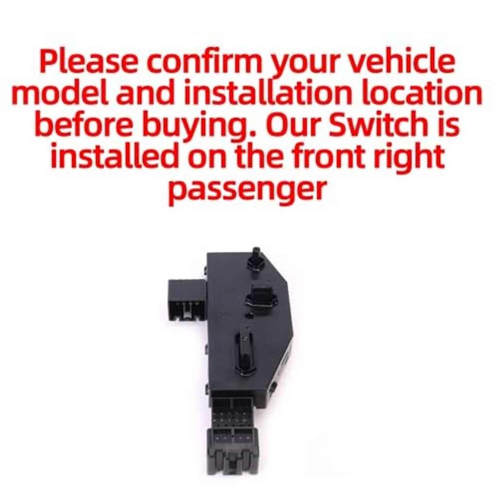 Black front passenger seat control switch module with rocker button and connector base