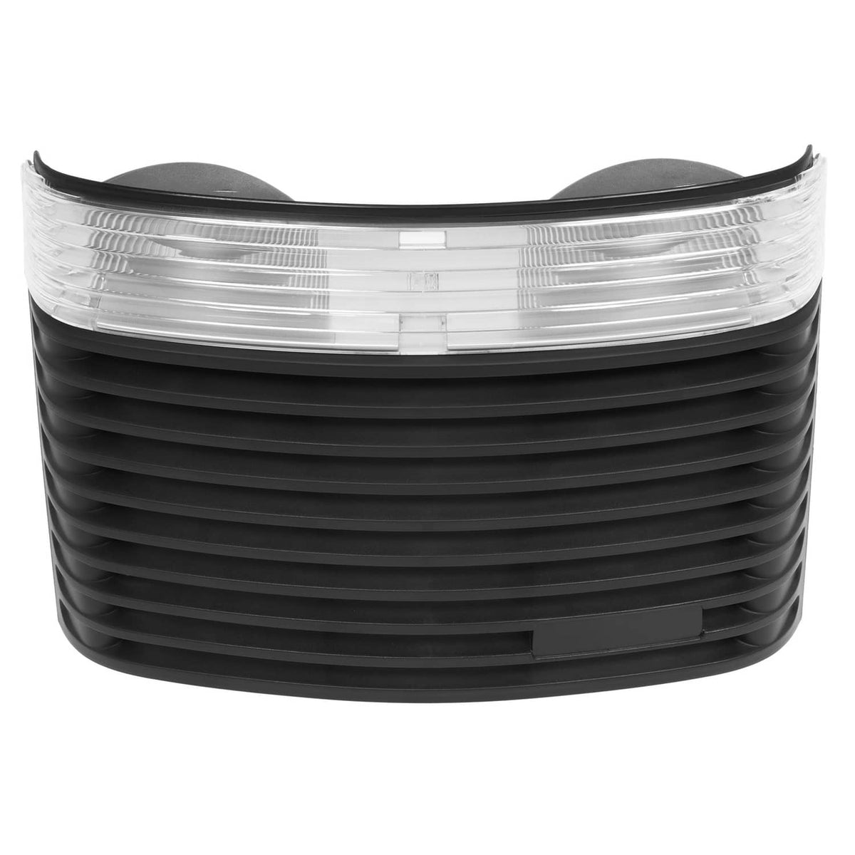 Front hood grille with headlight lens, black louvered grille and clear lens cover